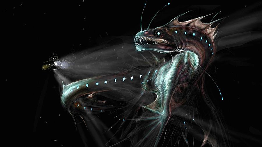 Pattern Digital Art - Sea Monster #1 by Maye Loeser