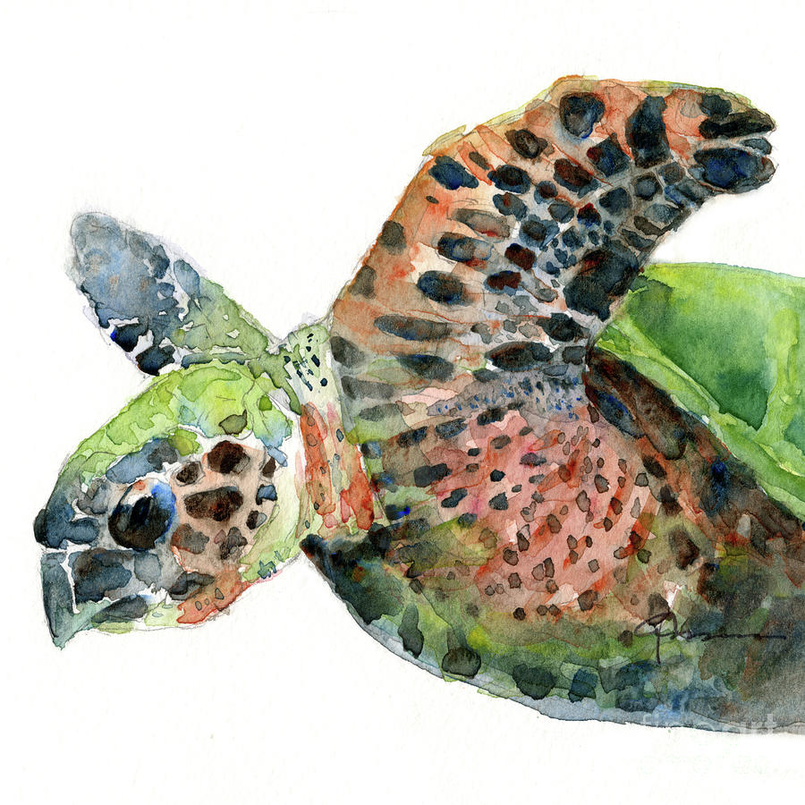 Sea Turtle 5 #2 Painting by Claudia Hafner