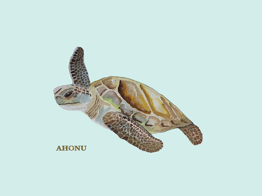 Sea Turtle #1 Painting by AHONU Aingeal Rose