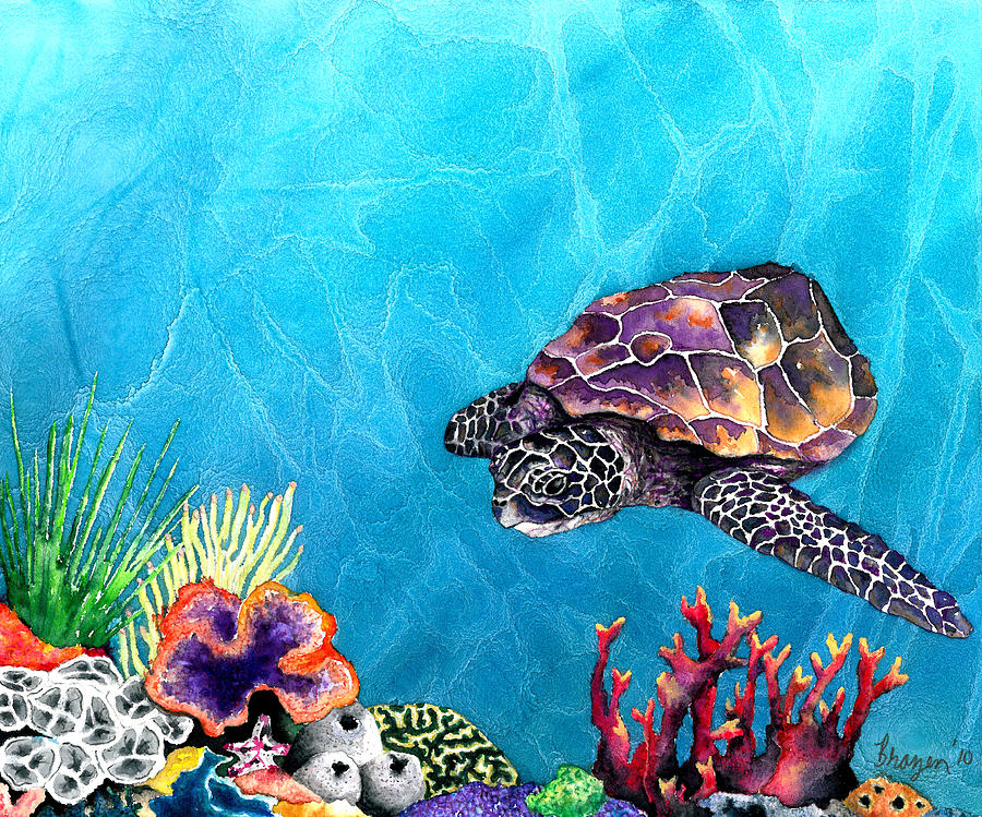 Sea Turtle Painting - Sea Turtle #1 by Brazen Design Studio