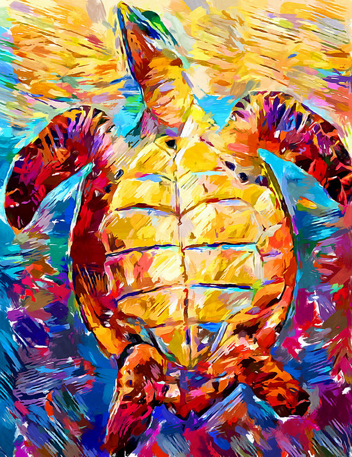 Sea Turtle #1 Painting by Chris Butler