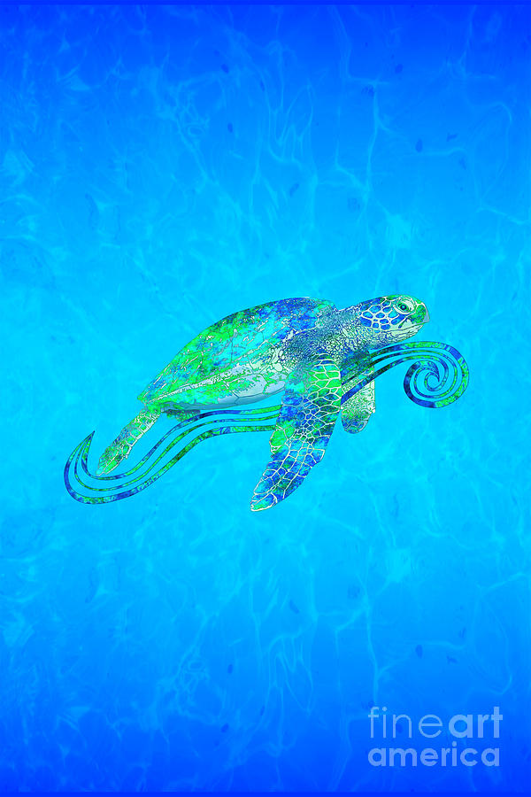 Sea Turtle Graphic Digital Art By Chris Macdonald Fine Art America