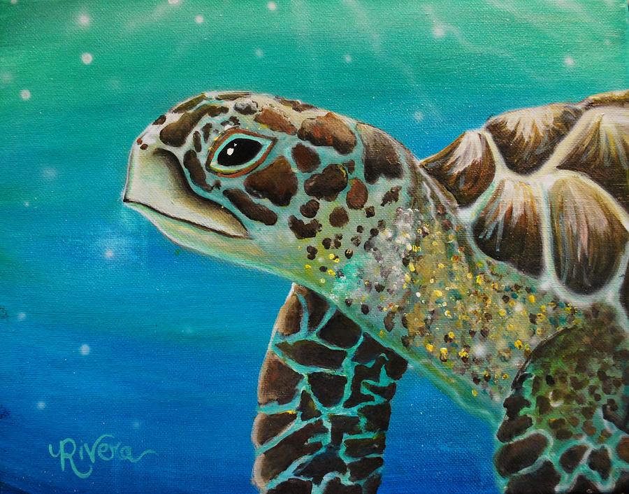 green turtle painting