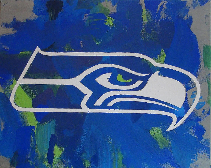 Seahawks Painting - Seahawks Fan by Candace Shrope Seahawks Painting - Seahawks Fan by Candace Shrope