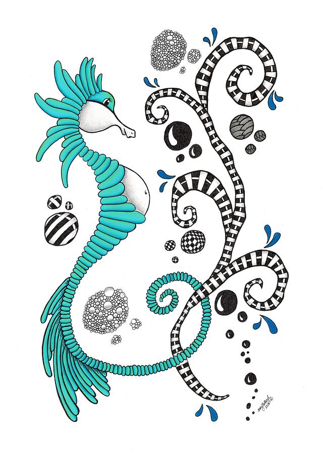 Seahorse Drawing By Cathy Nestroyl - Fine Art America