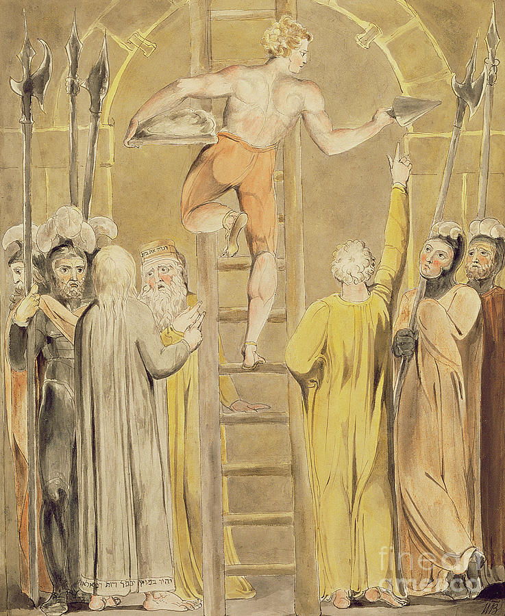 William Blake Drawing - Sealing the Stone and Setting a Watch by William Blake