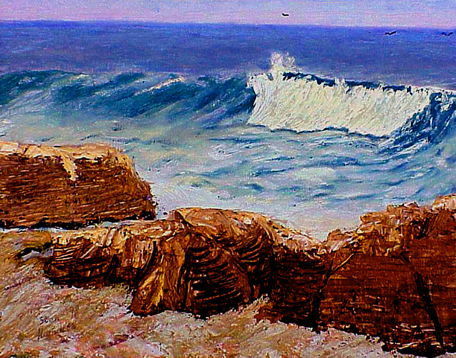 Seascape Rocks #1 Painting by Stan Hamilton