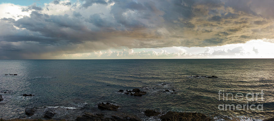 Seascape with clouds at sunset, Andalusia, Spain #1 Photograph by Perry Van Munster