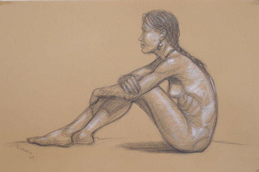 Seated Nude 7 #1 Drawing by Donelli  DiMaria