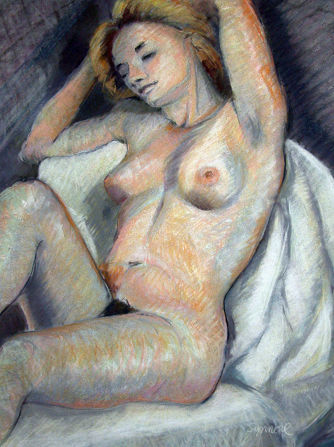 Seated Nude #1 Painting by Synnove Pettersen