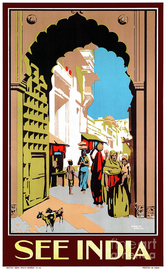Vintage Photograph - See India Vintage Travel Poster Restored #1 by Vintage Treasure