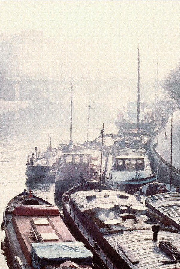 Seine River Boats #2 Digital Art by Julian Perry