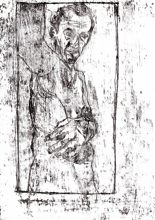 Self Male Nude #1 Drawing by Edgeworth Johnstone