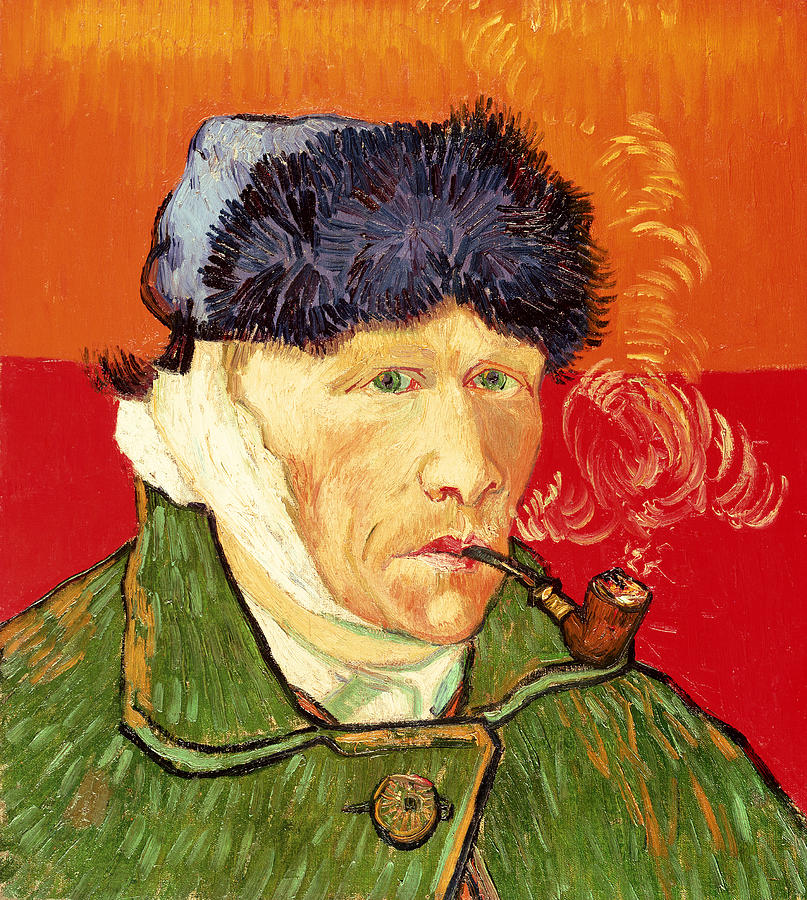 Self Portrait with Bandaged Ear and Pipe Painting by Vincent van Gogh