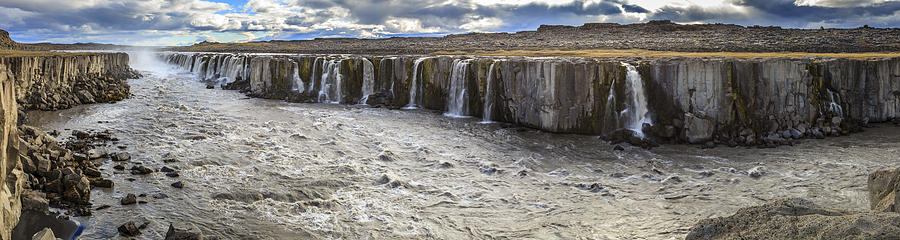 Selfoss waterfall panorama Photograph by Alexey Stiop