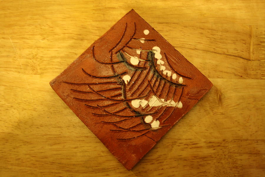 Selina - Tile #1 Ceramic Art by Gloria Ssali