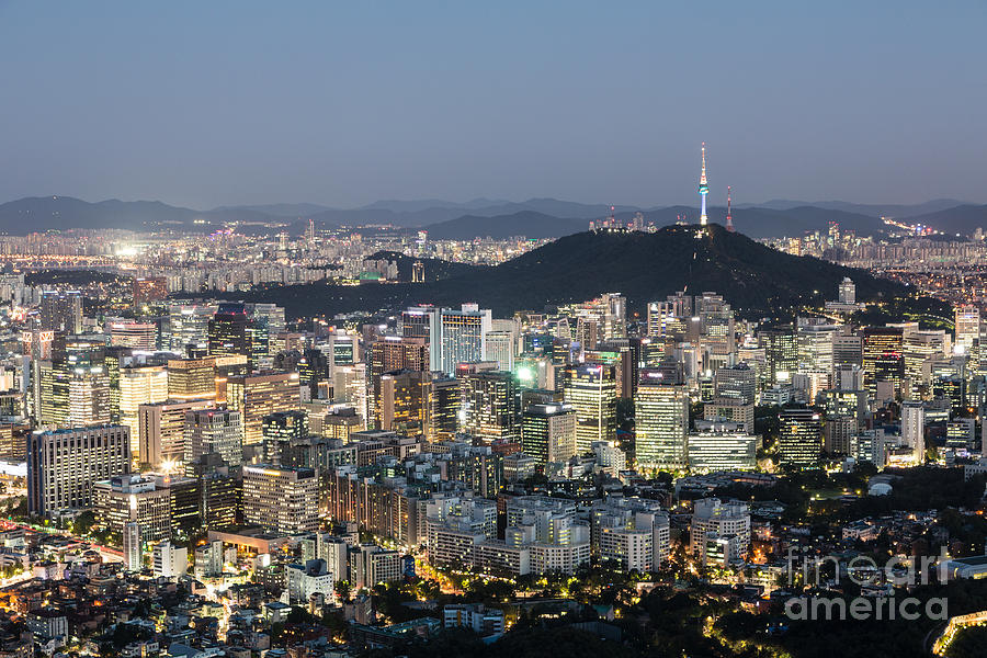Seoul skyline at night #1 Photograph by Didier Marti