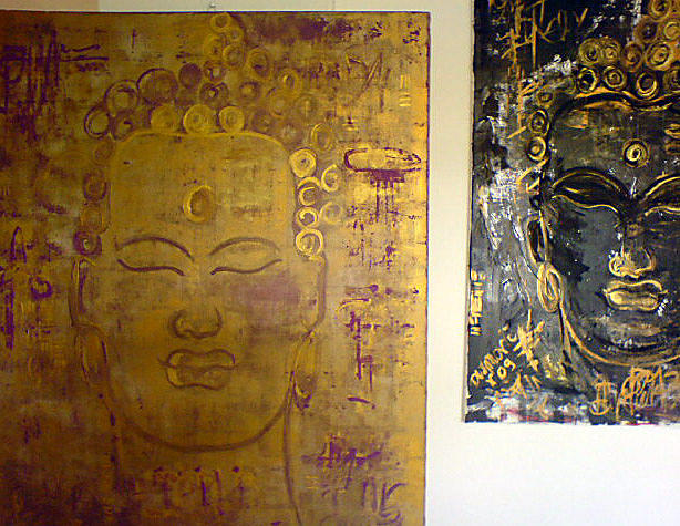 Pink Buddha Painting - Serie Buddha People #1 by Nathalie  Dujmovic