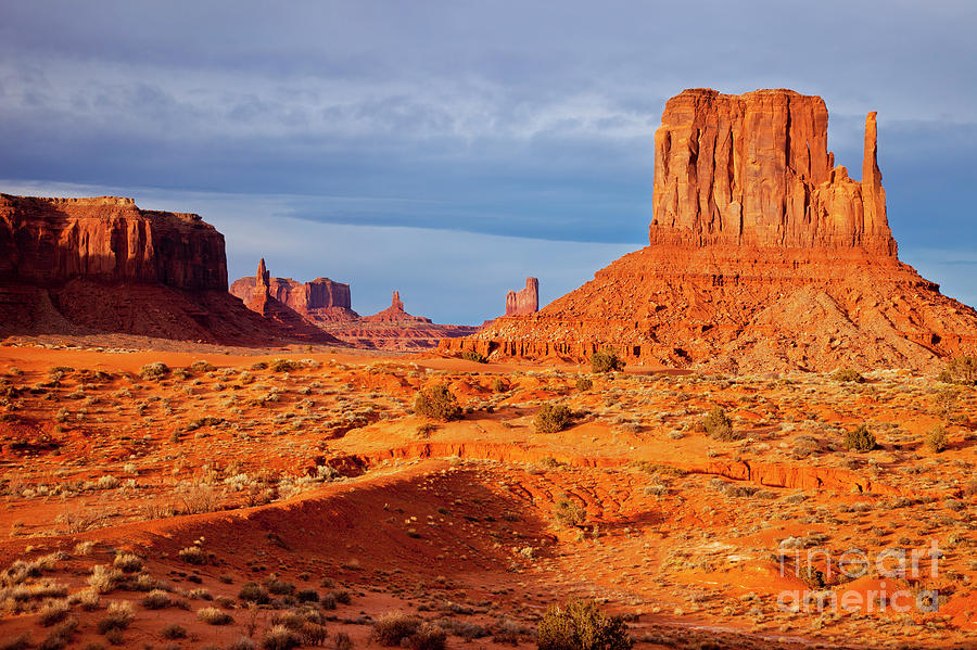 Setting sunlight over Monument Valley #1 Photograph by Brian Jannsen