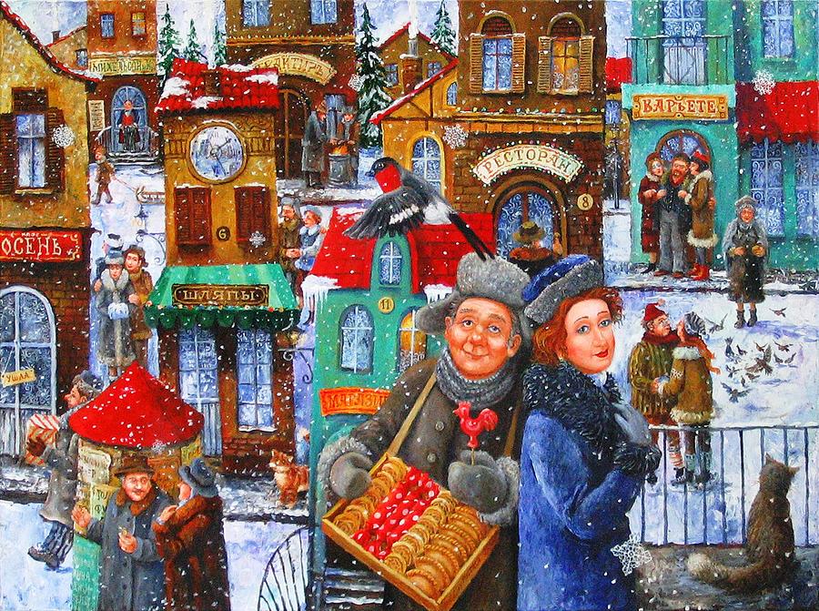 Seven Snowflakes Over My Town #1 Painting by Igor Postash