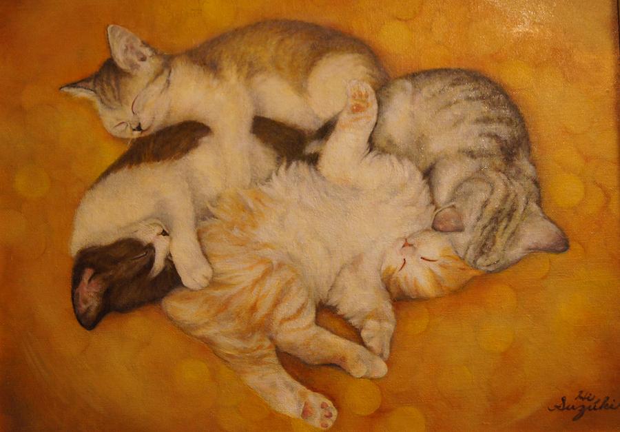 Cat Painting - Seventh Heaven #1 by Hiroyuki Suzuki
