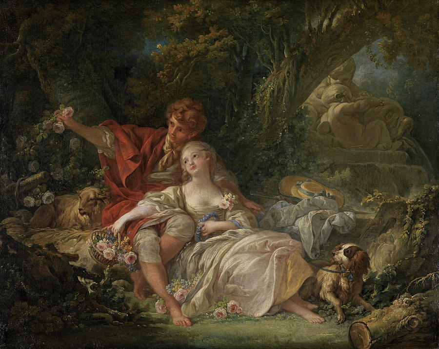 Shepherdess Painting - Shepherd And Shepherdess 2 by Francois Boucher Shepherdess Painting - Shepherd And Shepherdess 2 by Francois Boucher