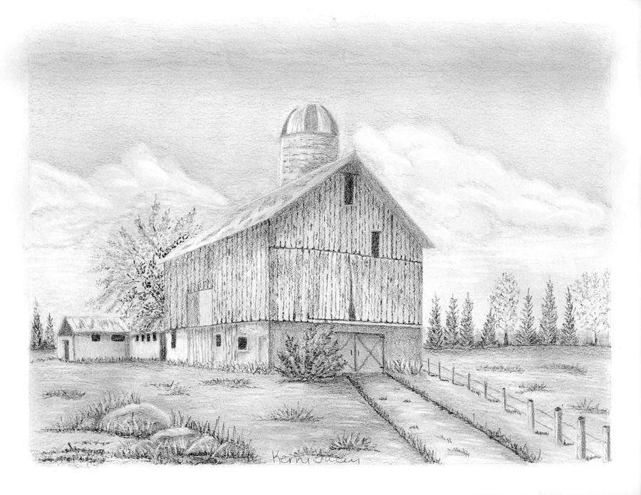 Sheshequin Township Farm Drawing by Kerry Facey | Fine Art America