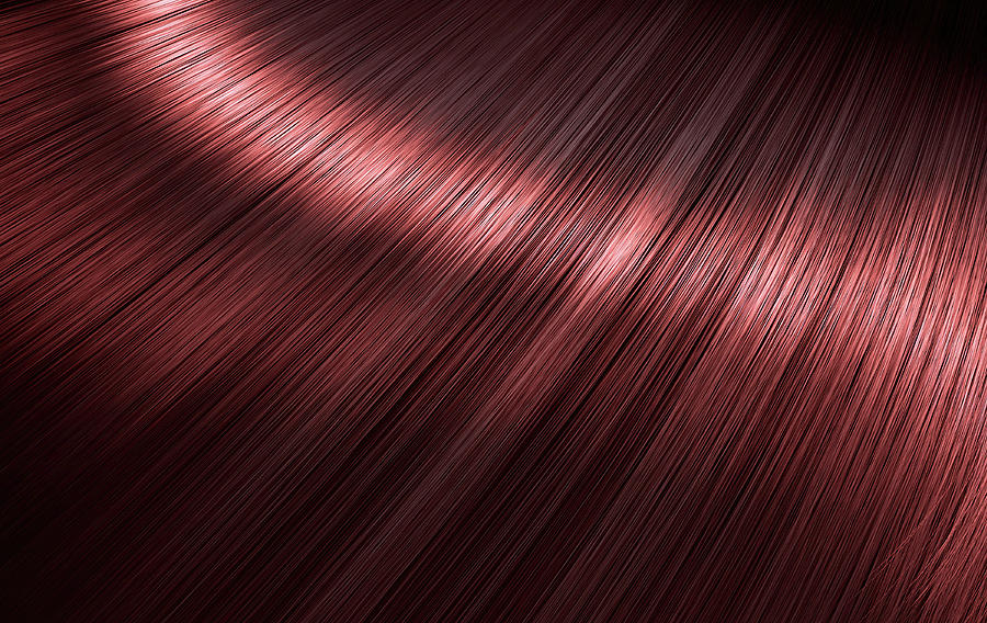 Red Digital Art - Shiny Red Hair by Allan Swart Red Digital Art - Shiny Red Hair by Allan Swart