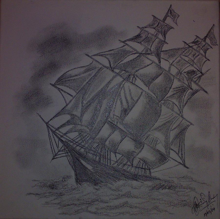 Ship Sea Pencil Drawing Stock Illustration 81588571 | Shutterstock