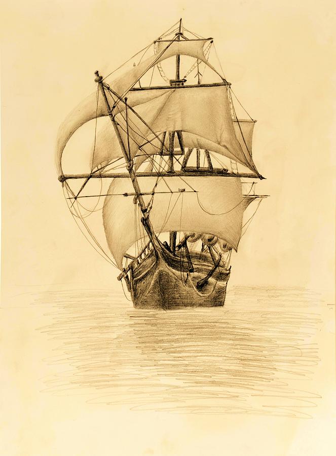 Ship #2 Drawing by Medea Ioseliani