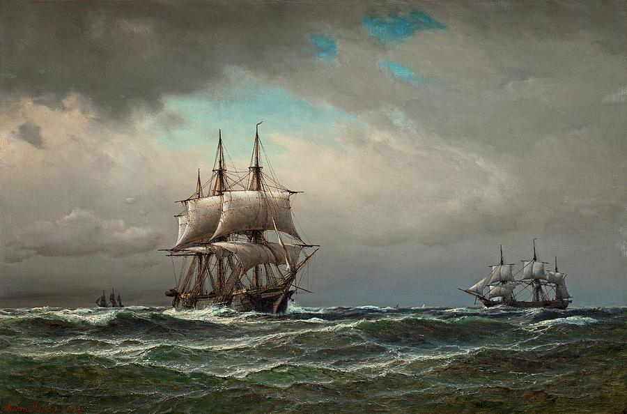 Ships at sea Painting by MotionAge Designs - Fine Art America