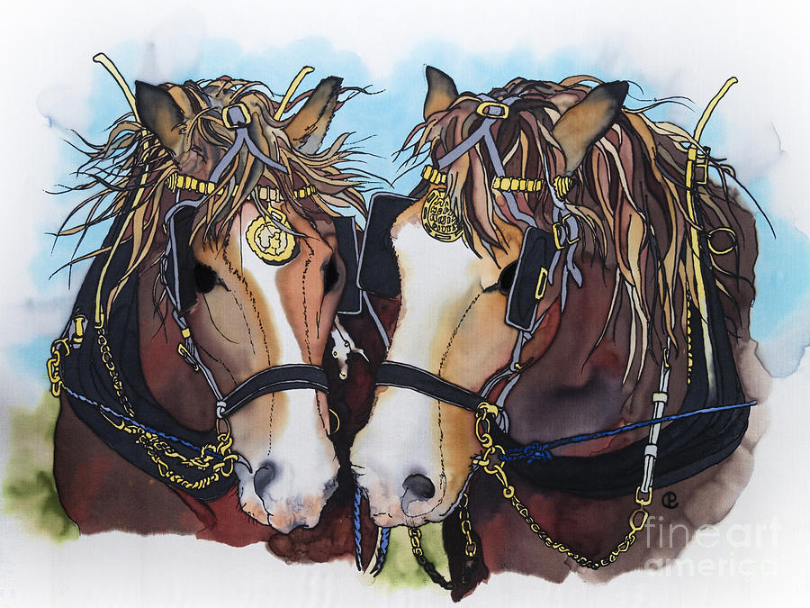 Horse Painting - Shire Horses by Paula Chapman