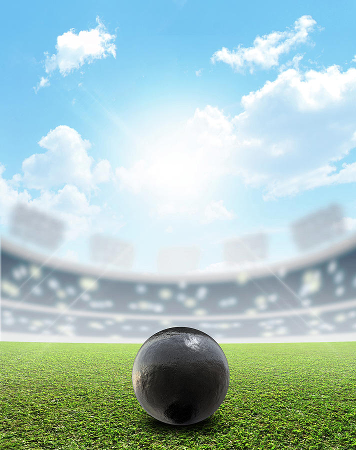 Summer Digital Art - Shotput Ball Stadium And Green Turf #1 by Allan Swart