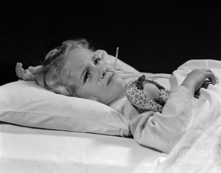 Sick Girl In Bed #1 Photograph by H. Armstrong Roberts/ClassicStock