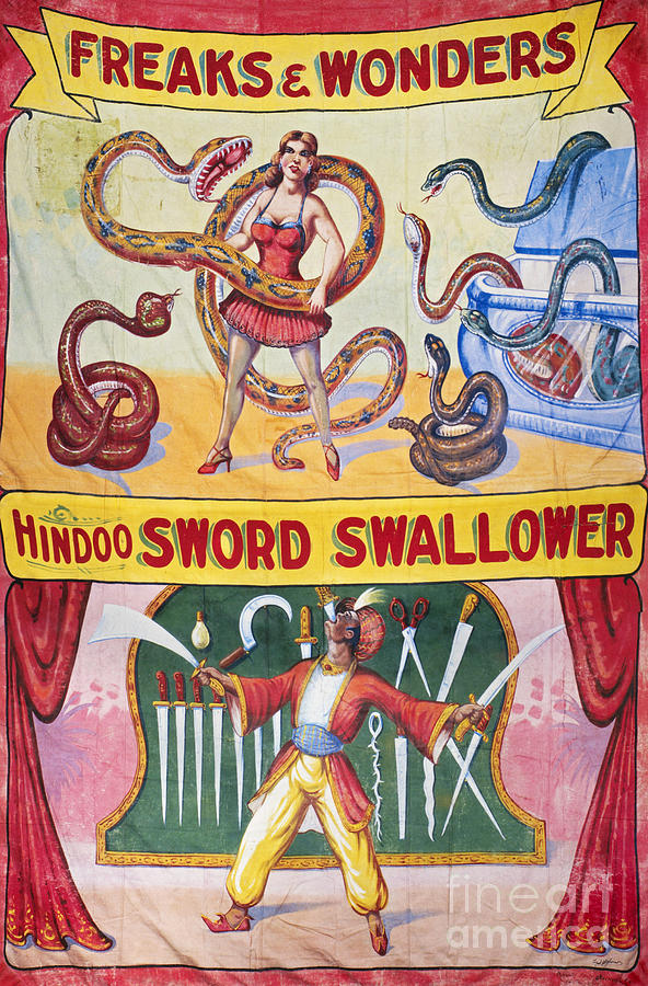 SIDESHOW POSTER, c1975 Drawing by Granger