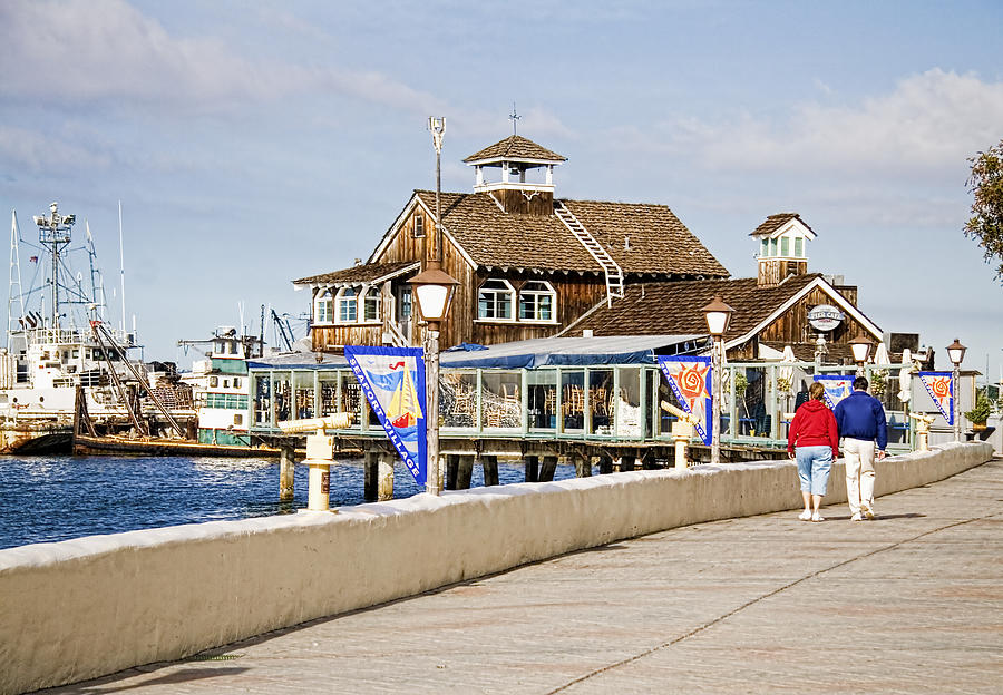 Sightseeing at San Diego Seaport Village Boardwalk #1 Photograph by Sherry  Curry