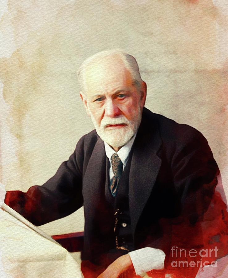 Portrait Painting - Sigmund Freud #1 by Esoterica Art Agency