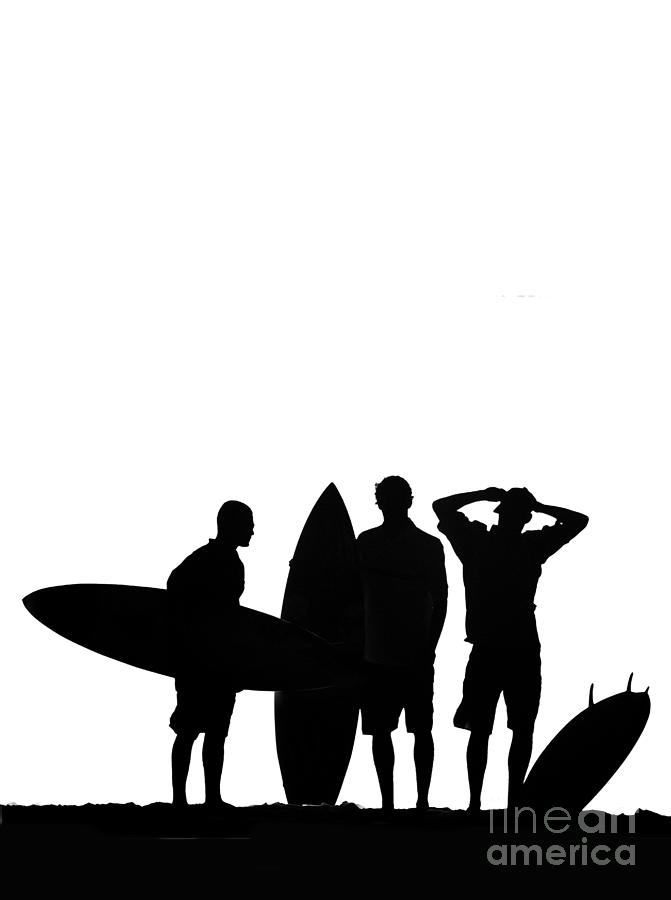 Silhouetted Surfers #2 Photograph by Sean Davey