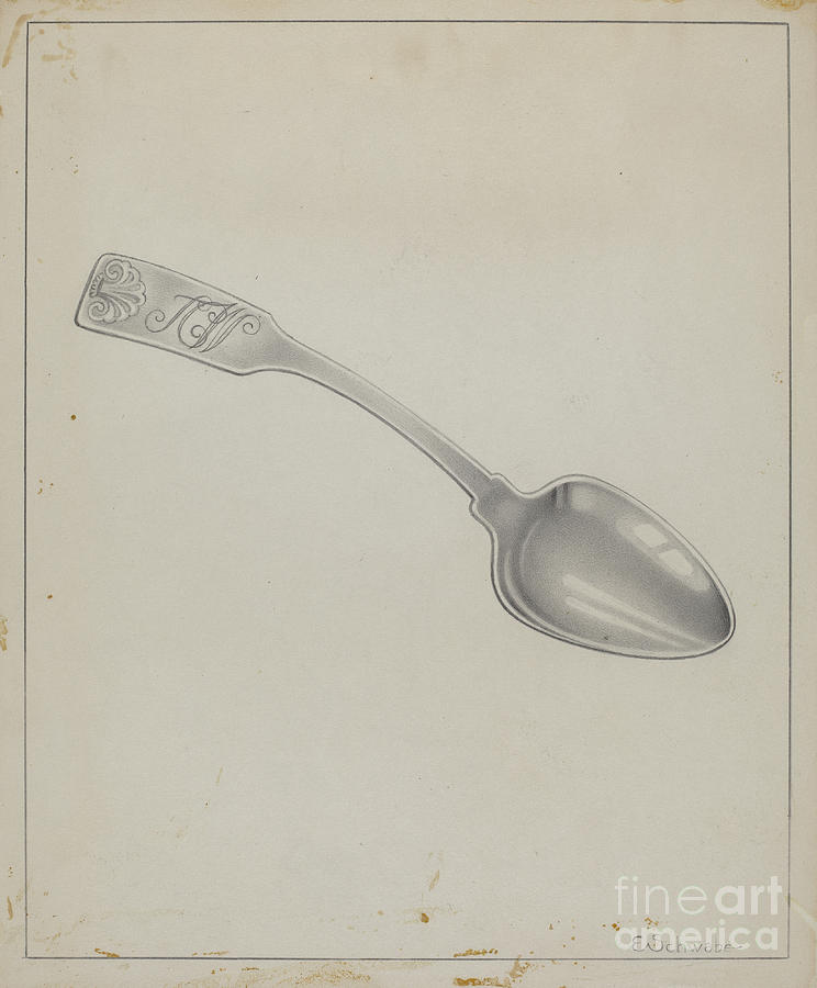 Silver Spoon Drawing by Erwin Schwabe - Fine Art America