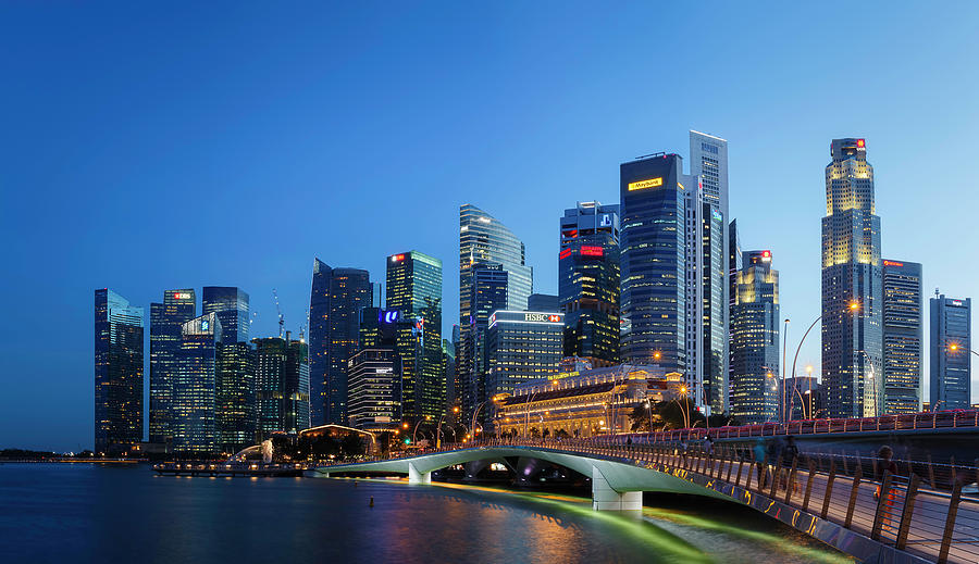 Singapore Skyline Panorama Photograph