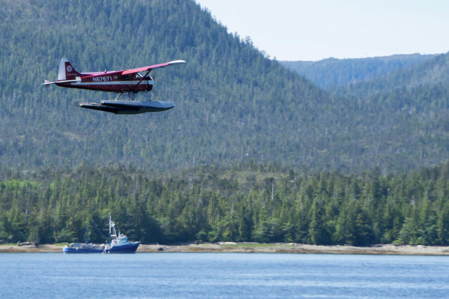 Single Prop Airplane Pontoon Plane Water Landing Alaska Last Fro #1 Photograph by Alex Grichenko