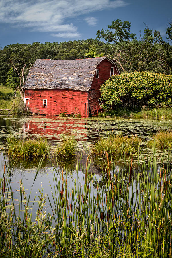 Sinking Red Barn #1 Photograph by Patti Deters