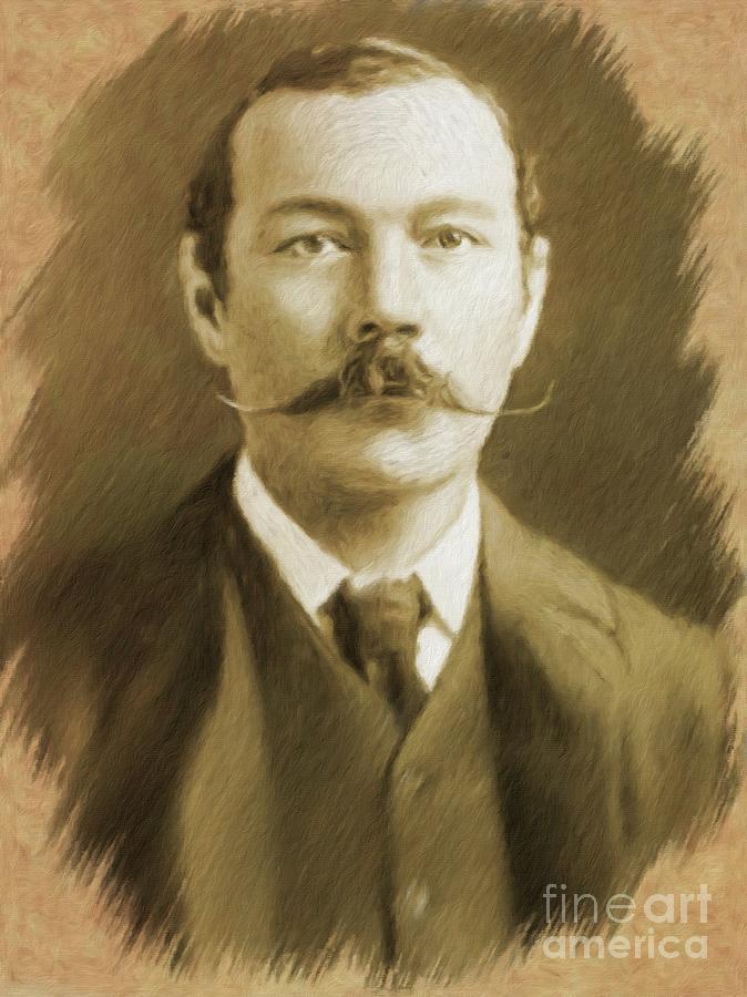 Vintage Painting - Sir Arthur Conan Doyle #1 by Esoterica Art Agency