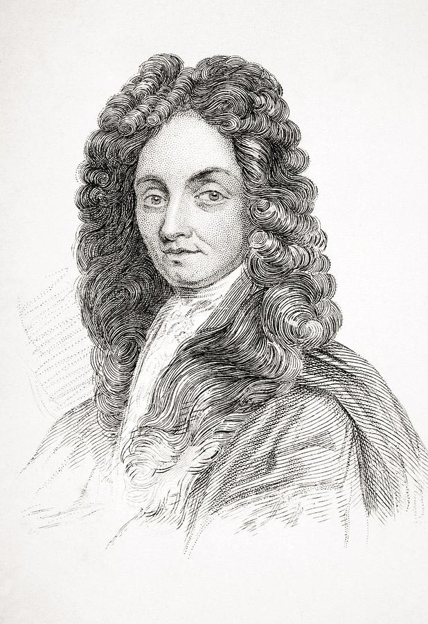 Sir Christopher Wren 1632-1723. English Drawing By Vintage Design Pics 