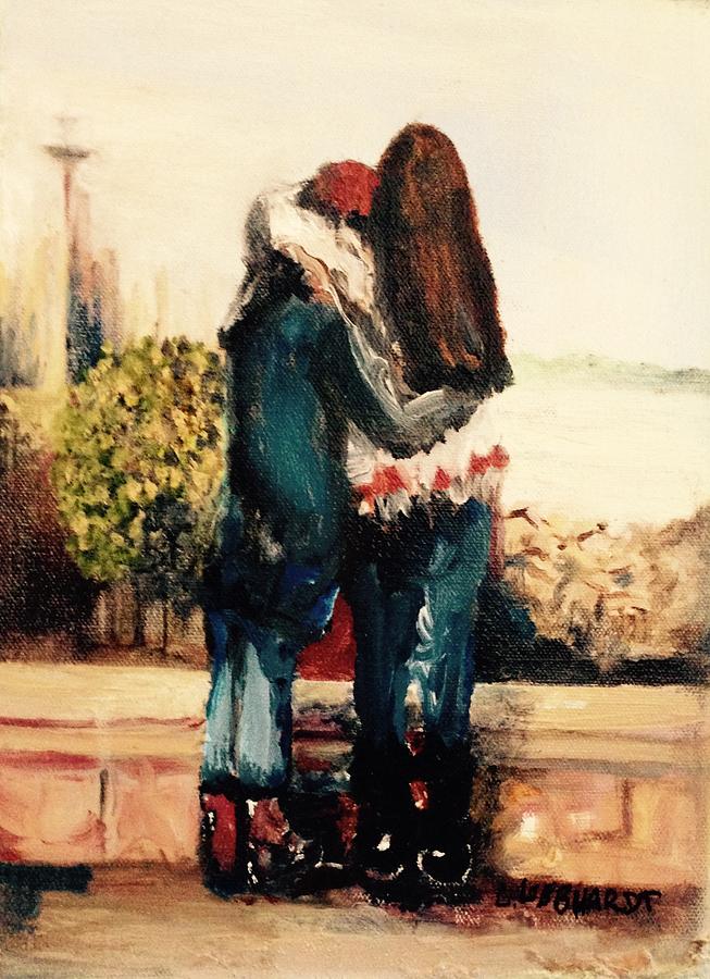 Sisters in Seattle Painting by Chuck Gebhardt