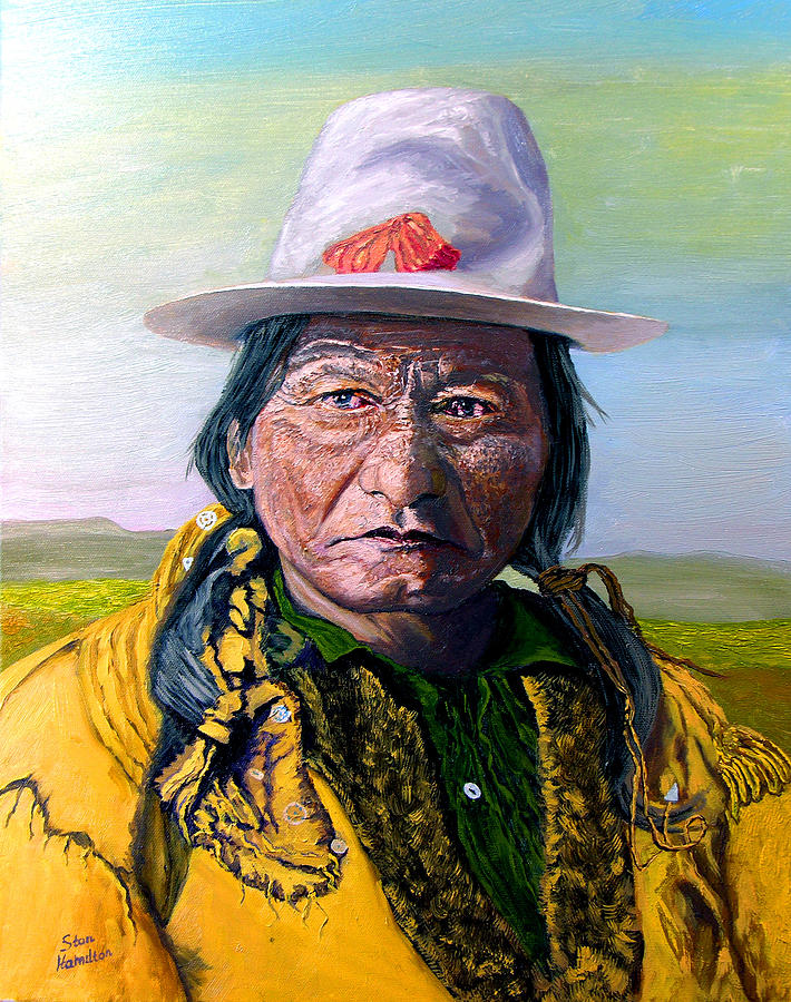 Portrait Painting - Sitting Bull #1 by Stan Hamilton