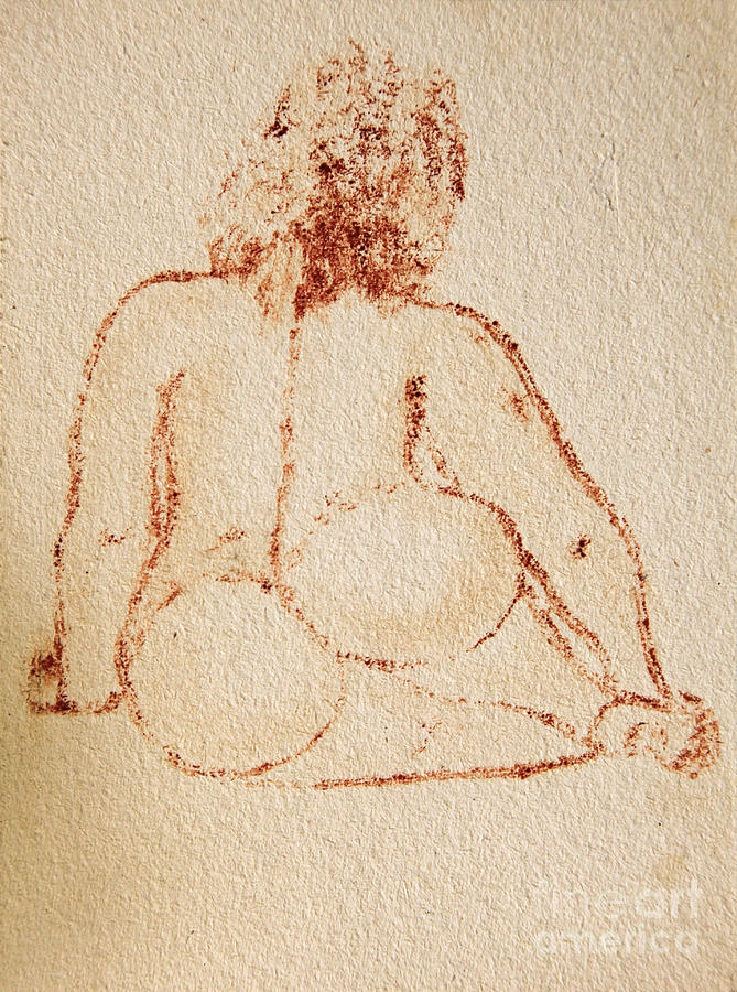 Sitting fat nude woman #1 Photograph by Vladi Alon