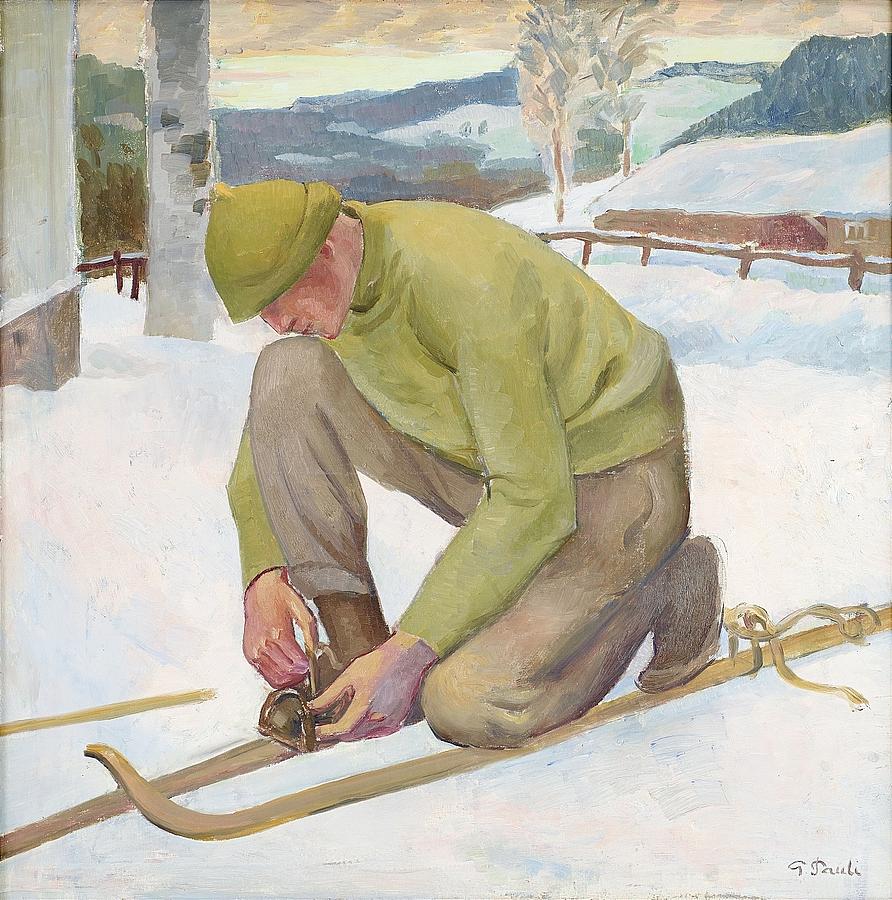 Skier  #1 Painting by Georg Pauli