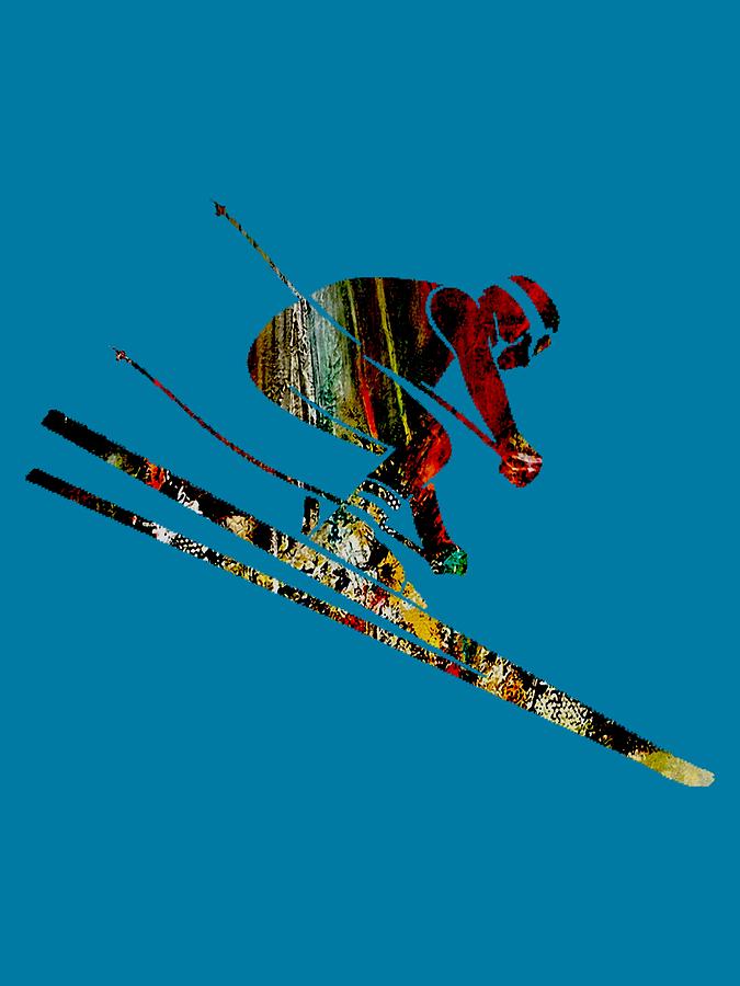 Winter Mixed Media - Skiing Collection #1 by Marvin Blaine