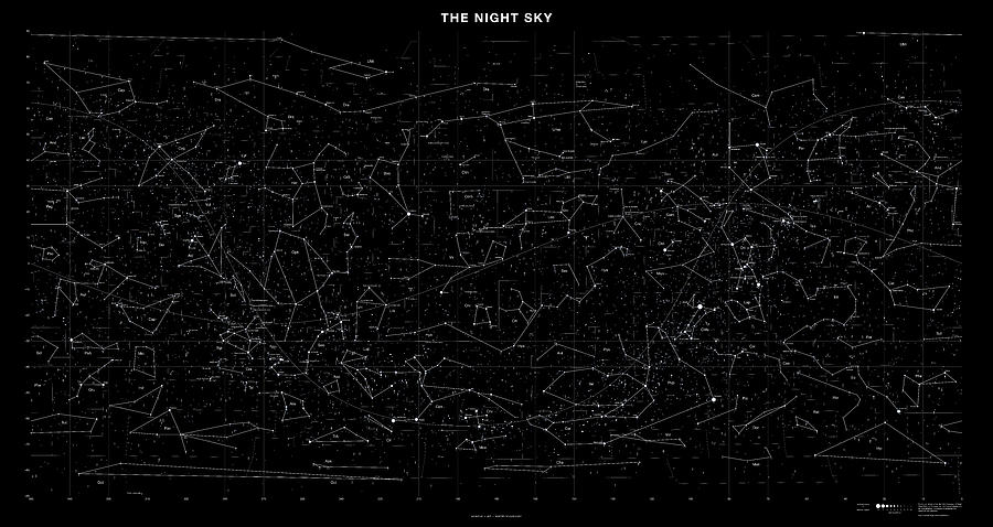 Sky Chart Map of Stars and Constellations #1 Digital Art by Martin Krzywinski
